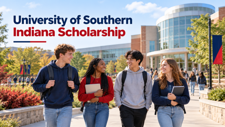University of Southern Indiana Scholarship featured image with students on campus
