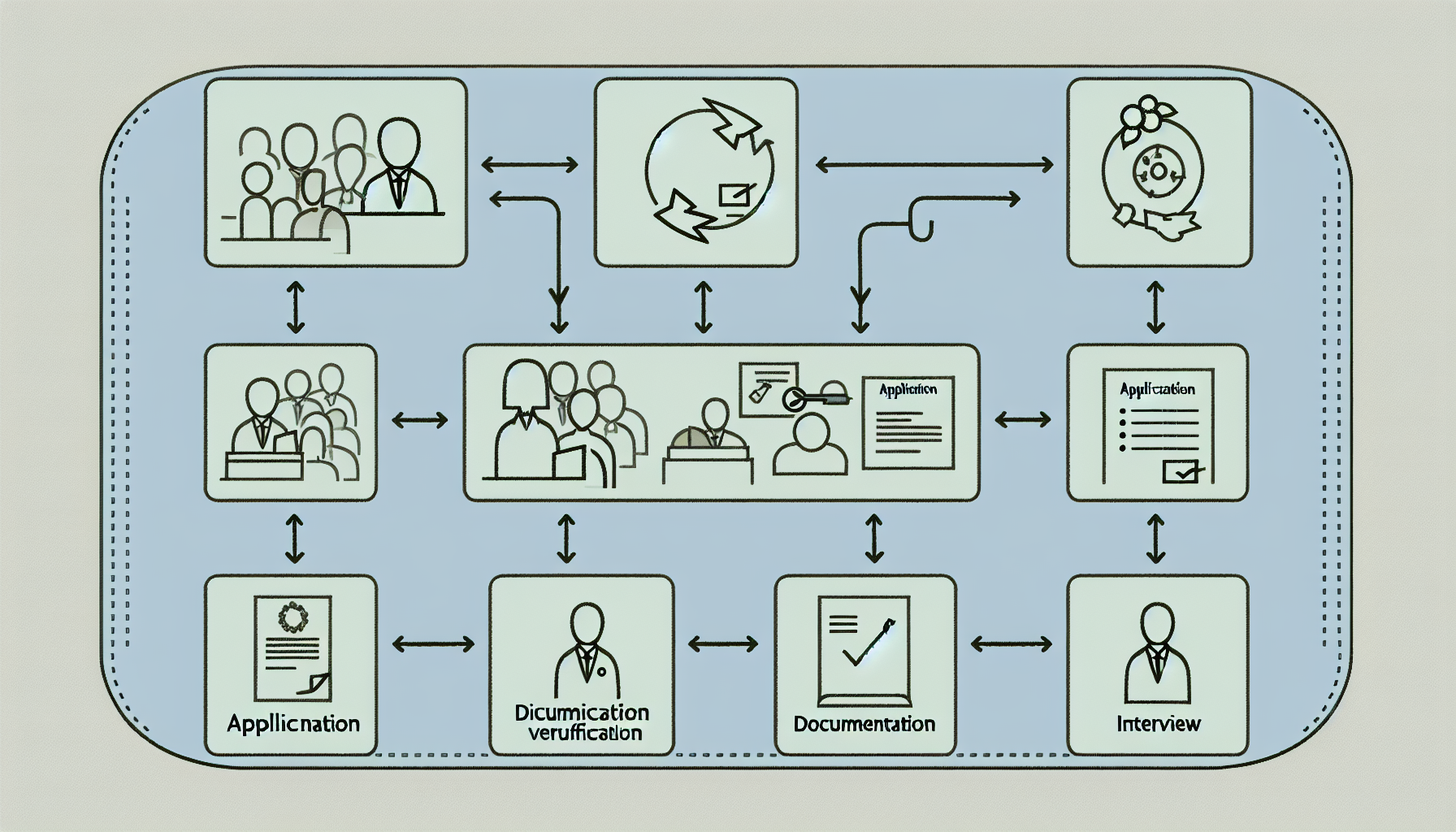 Process flowchart for application verification.