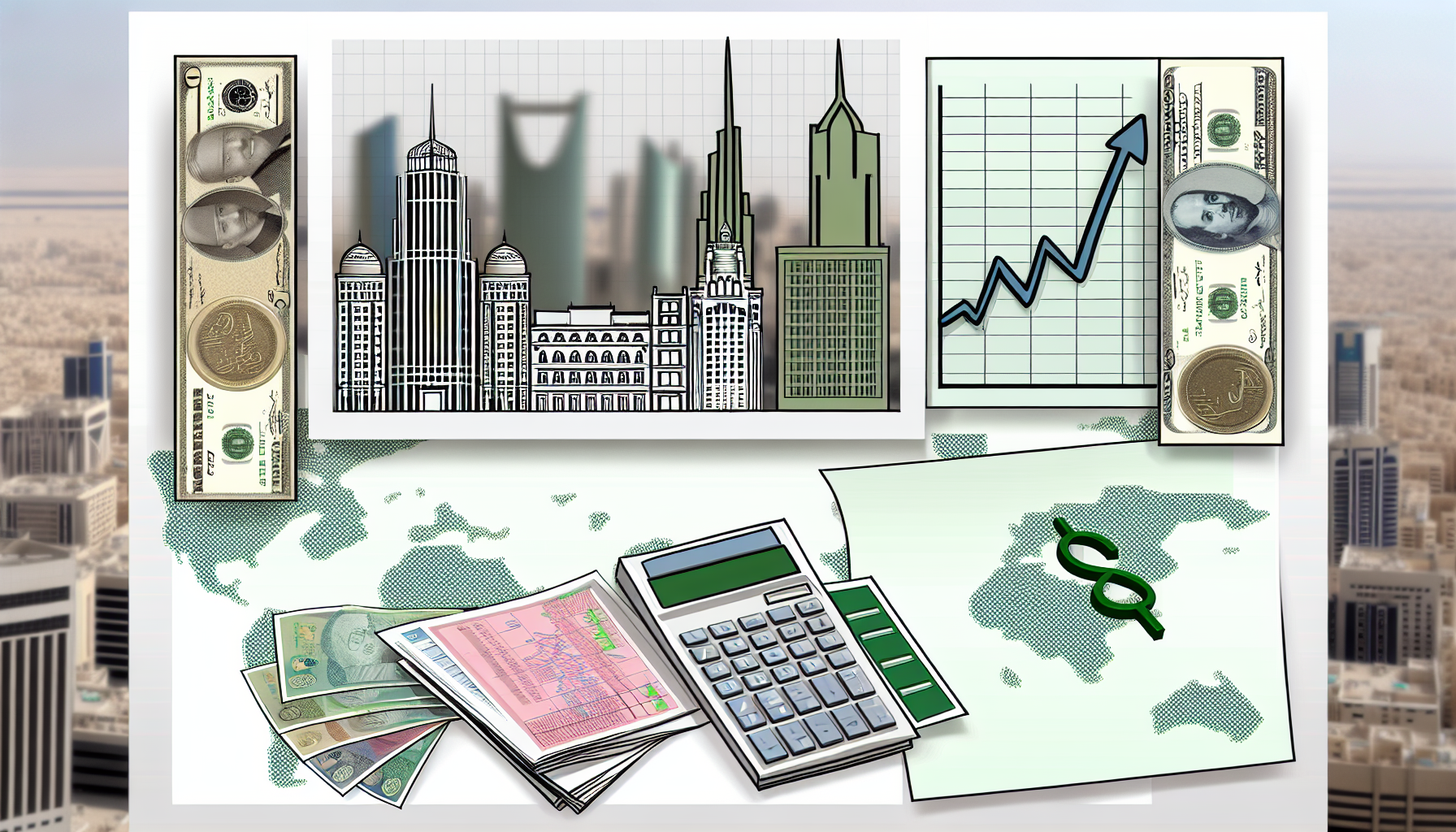 Financial growth and currency visualization.