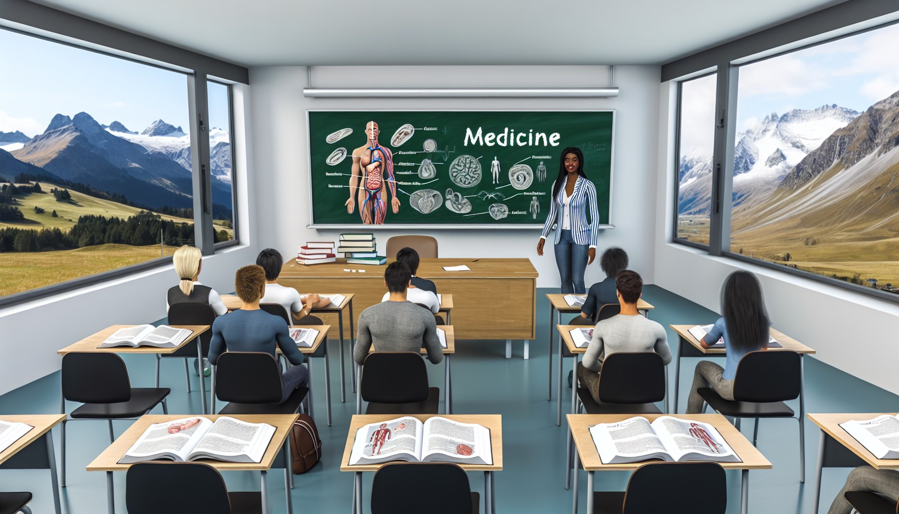 Classroom teaching medical concepts.