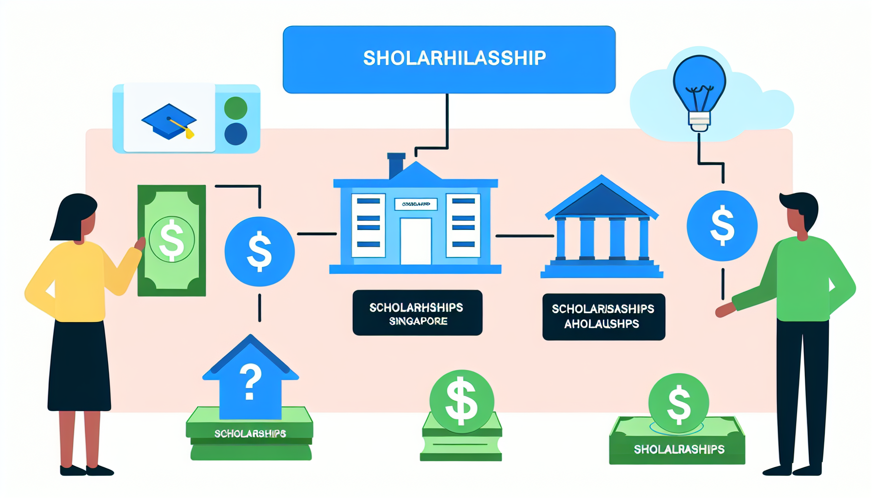 Scholarship distribution and funding infographic.