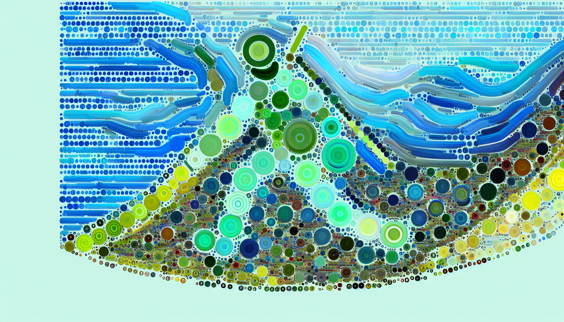 Abstract circular patterns, ocean waves.