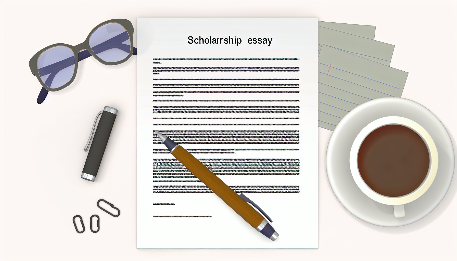 Scholarship essay with writing tools.