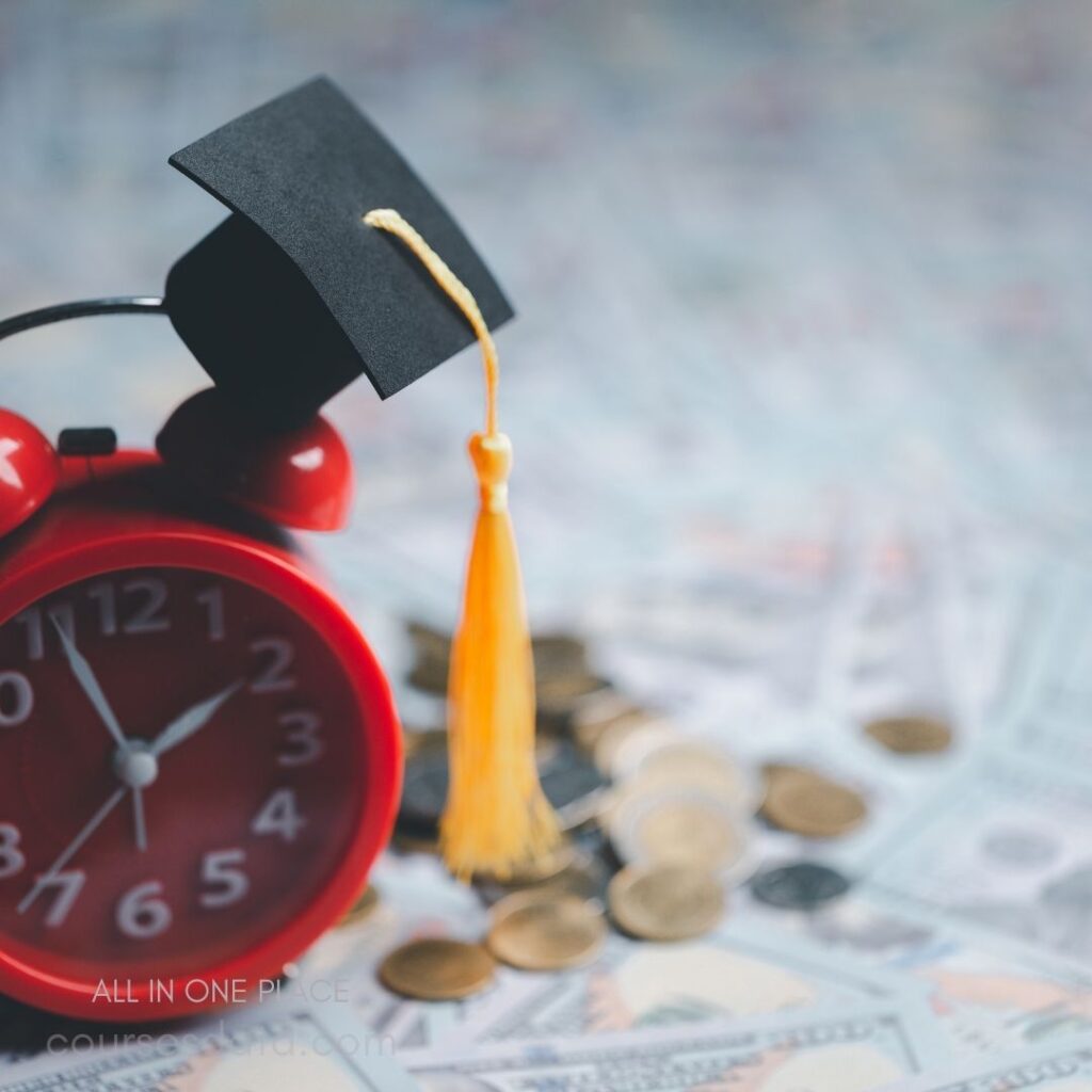 Graduation cap on alarm clock.