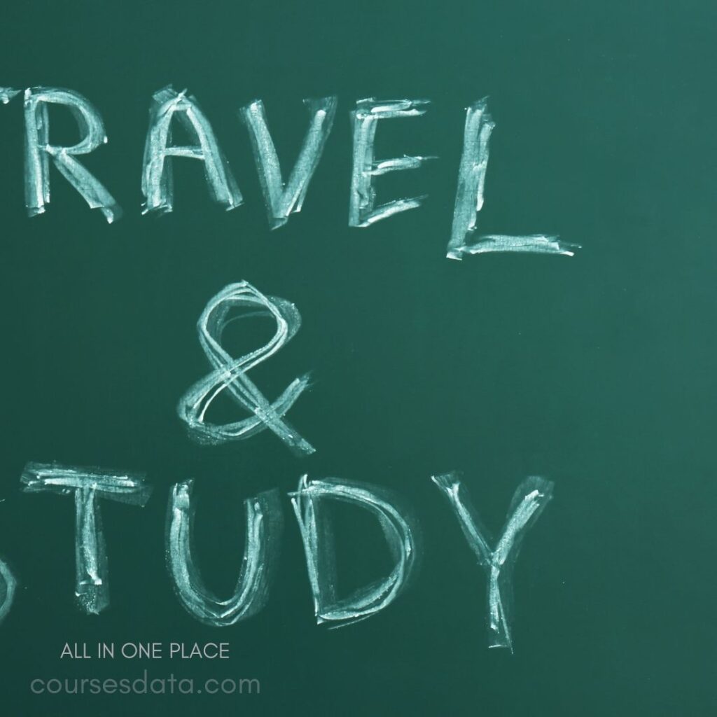 "Travel and Study Chalkboard Writing"