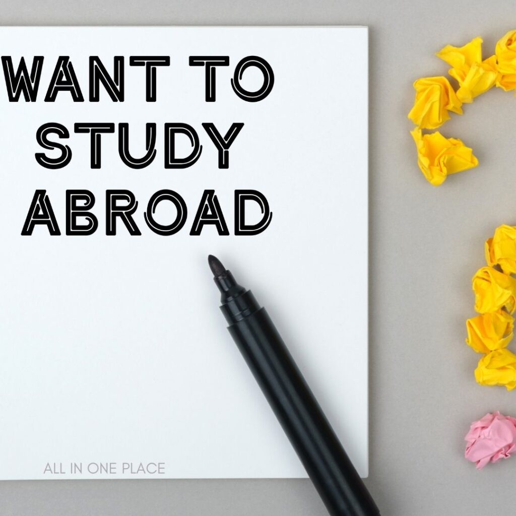 "Want to Study Abroad" text.