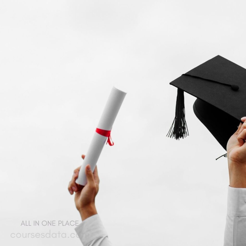 Graduation cap and diploma celebration.