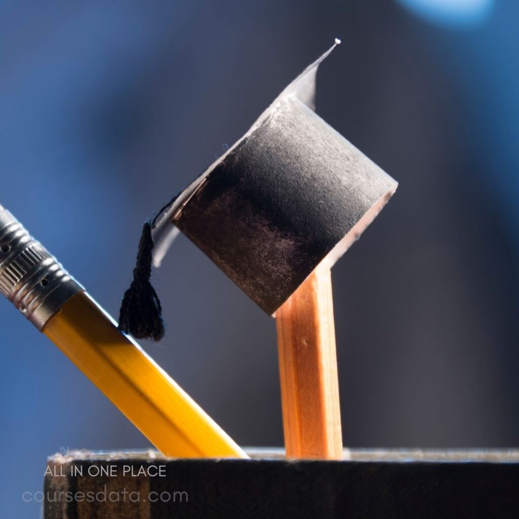 Graduation cap on pencil.