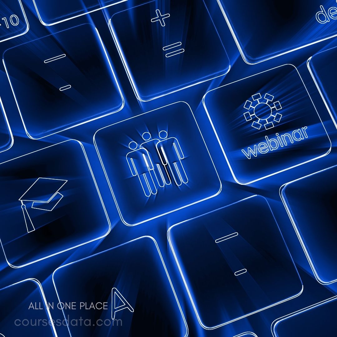 Keyboard keys with educational icons.