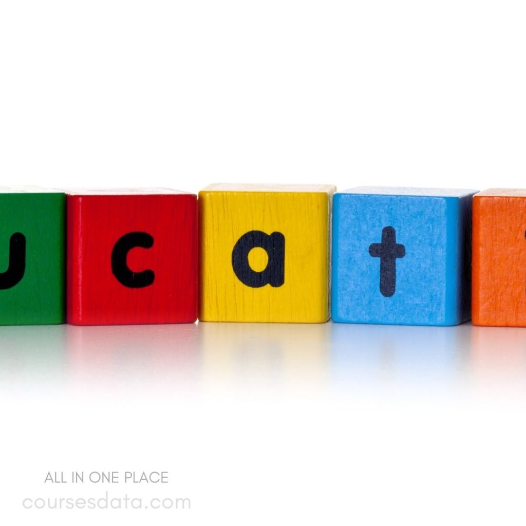 Colorful blocks spelling "educat."