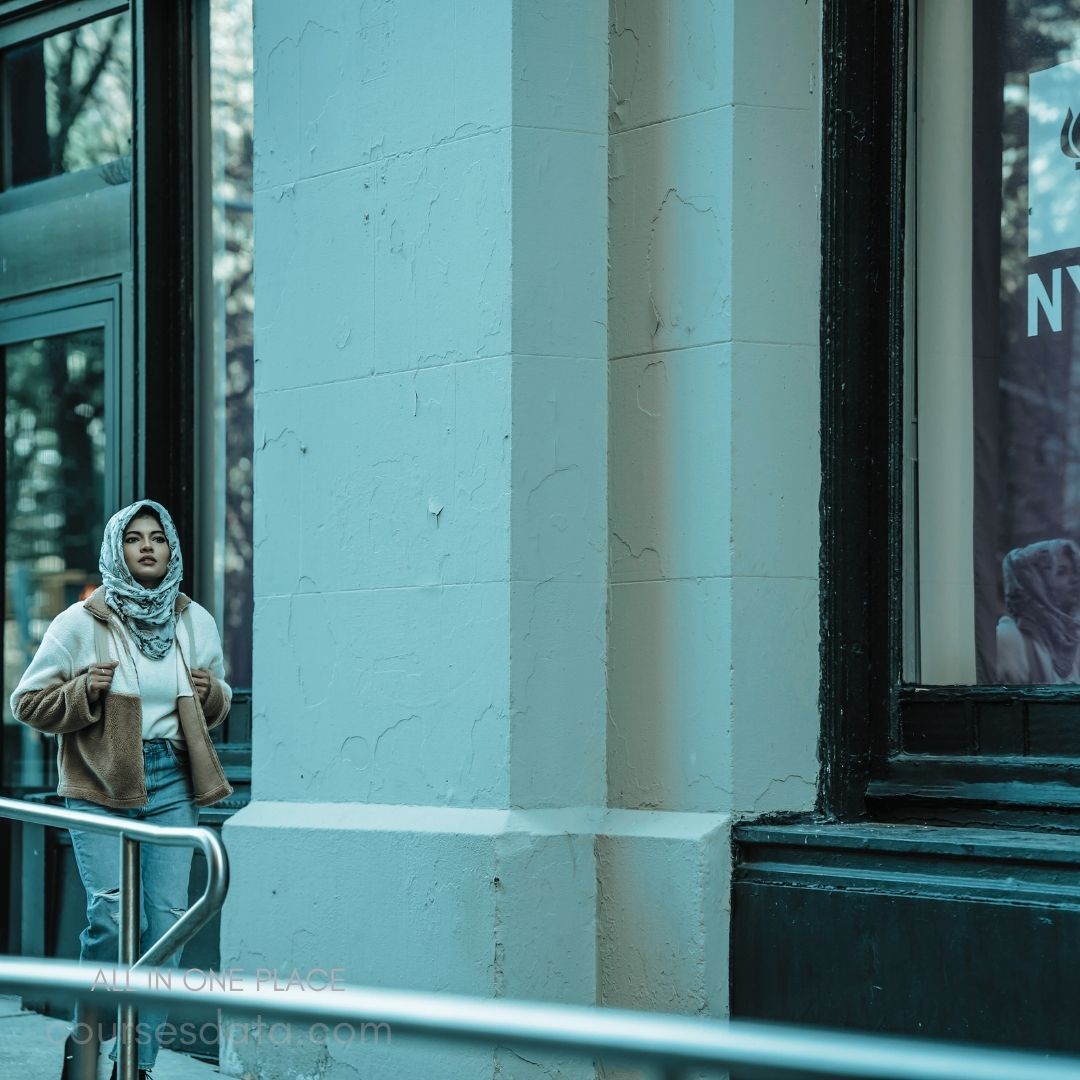 Woman in casual winter attire.