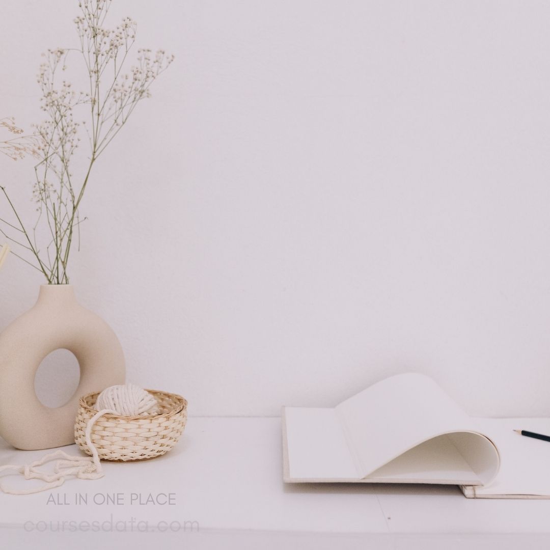 Minimalist decor with notebook.