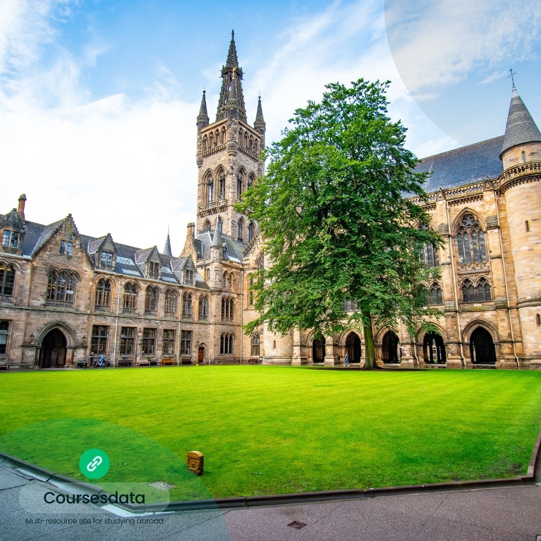Historic university campus with tower.