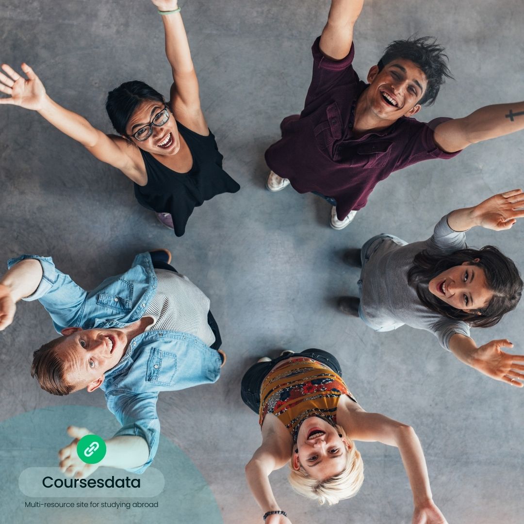 Group of diverse friends celebrating.