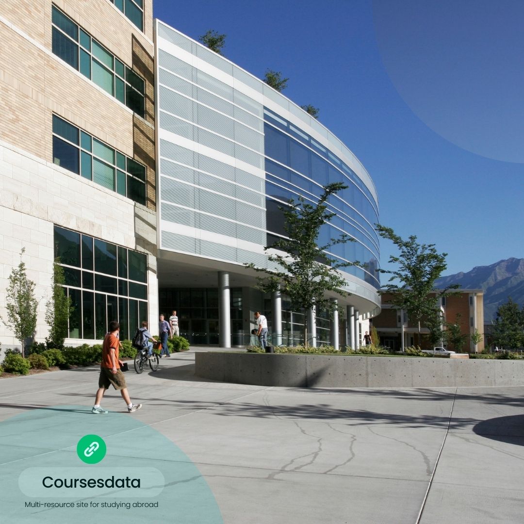 Modern building surrounded by nature.