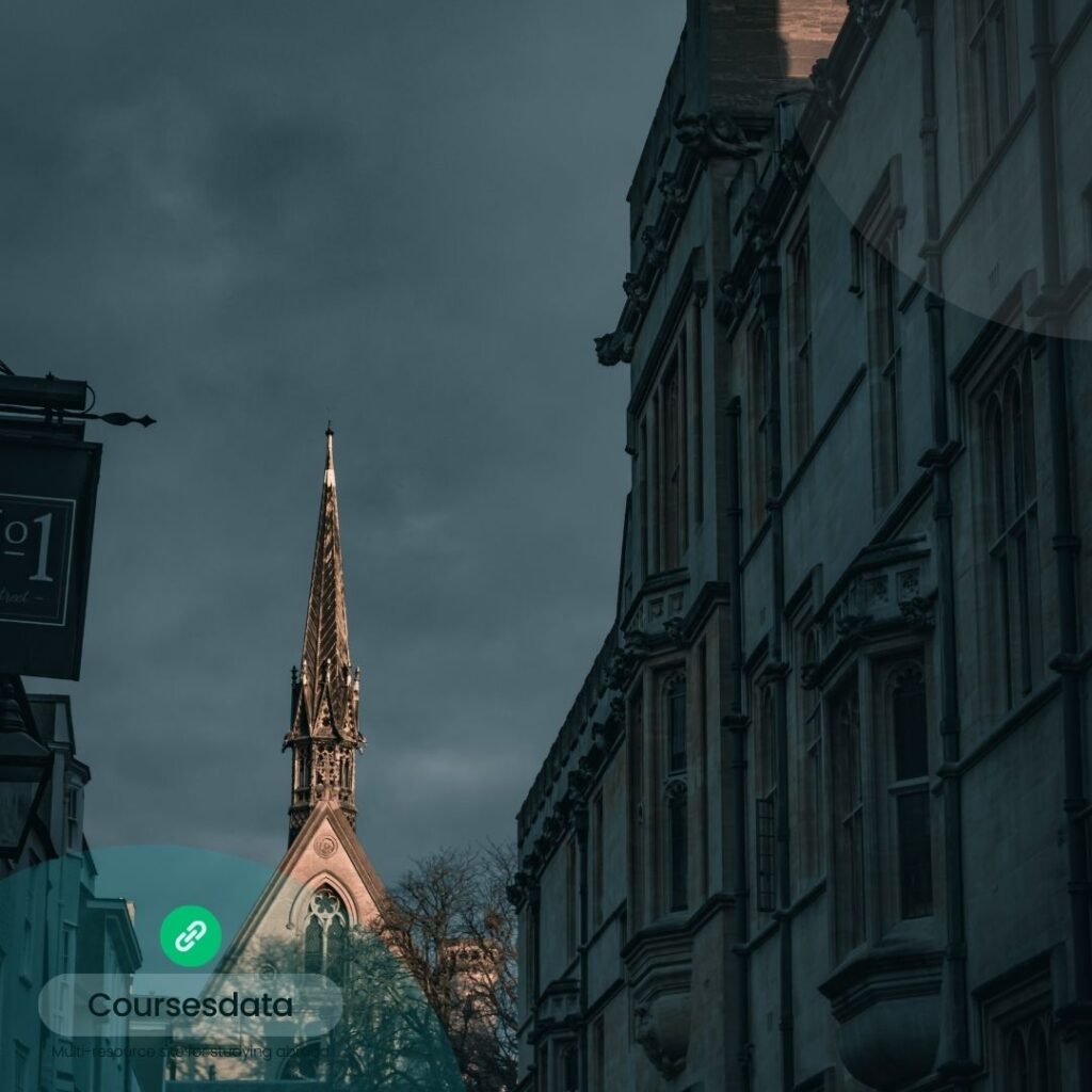 Church spire amid cloudy sky.