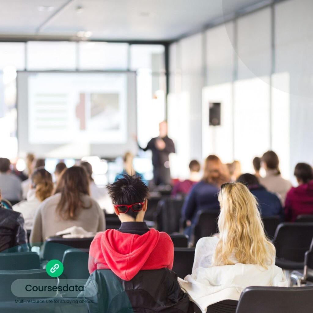 Audience attending a presentation.