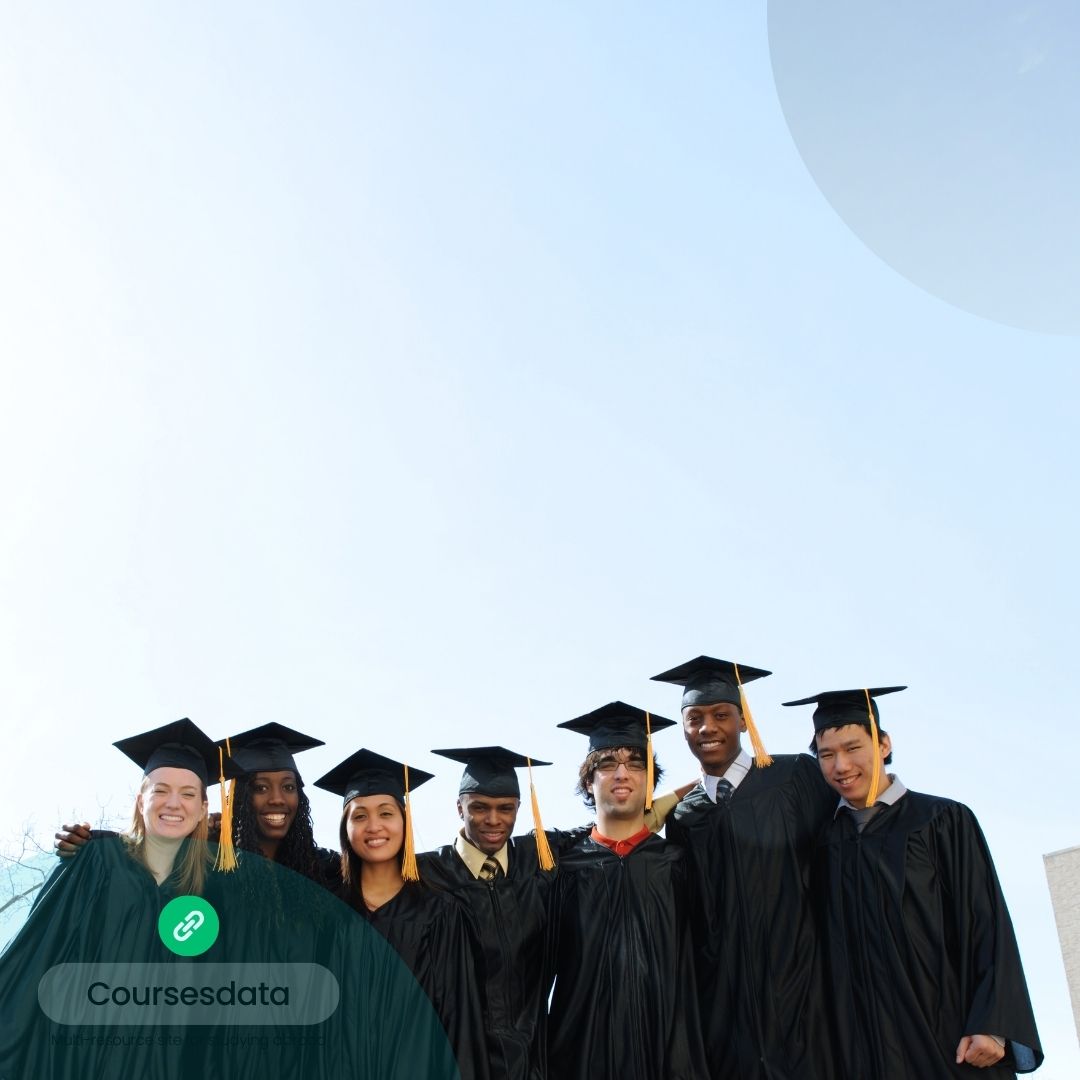 Graduates celebrating in caps.