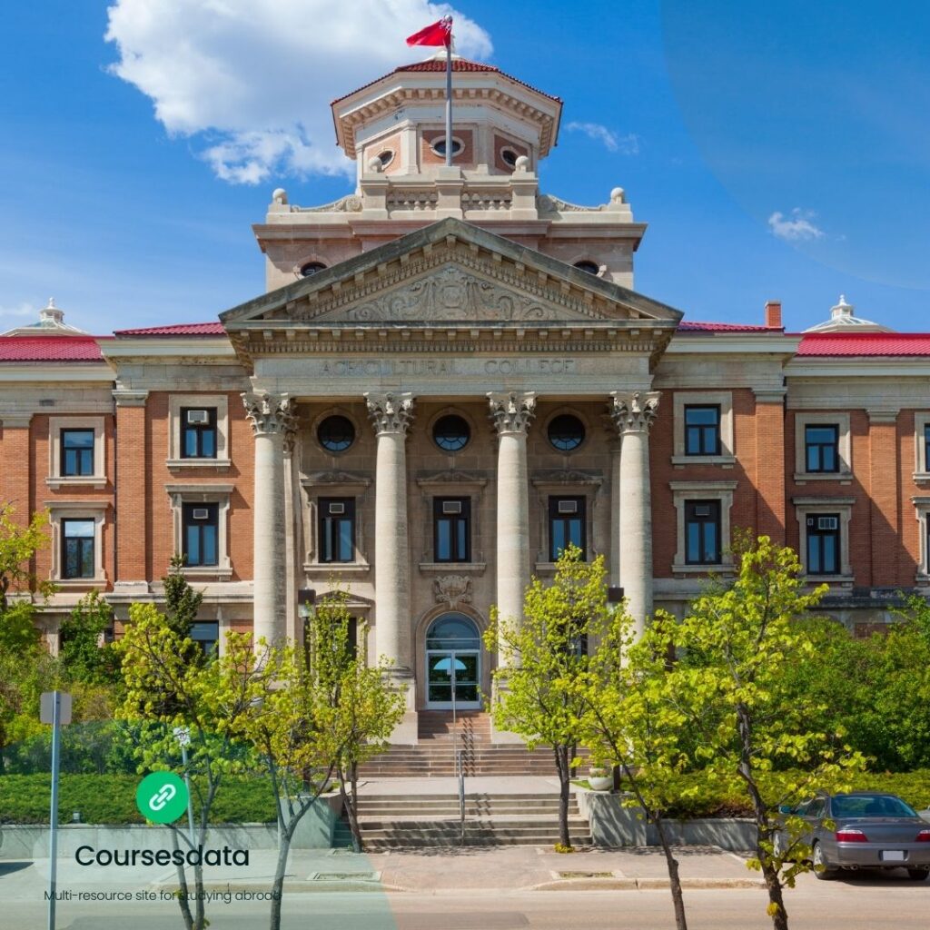 Historic college building facade.