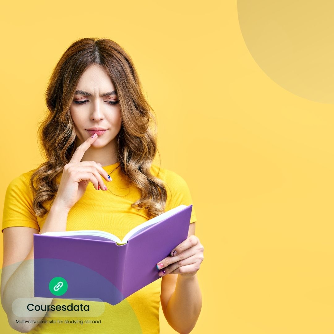 Woman reading a purple book.