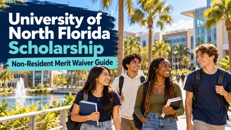 International students on campus for the University of North Florida Scholarship