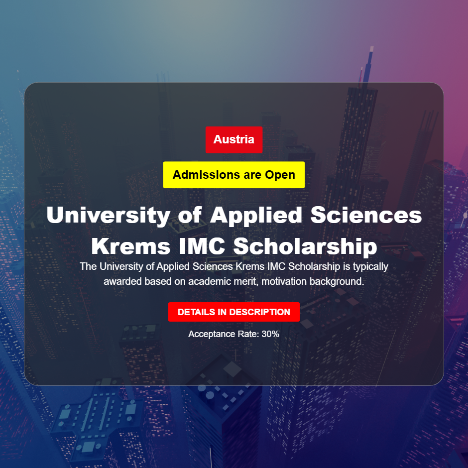 University of Applied Sciences Krems IMC Scholarship