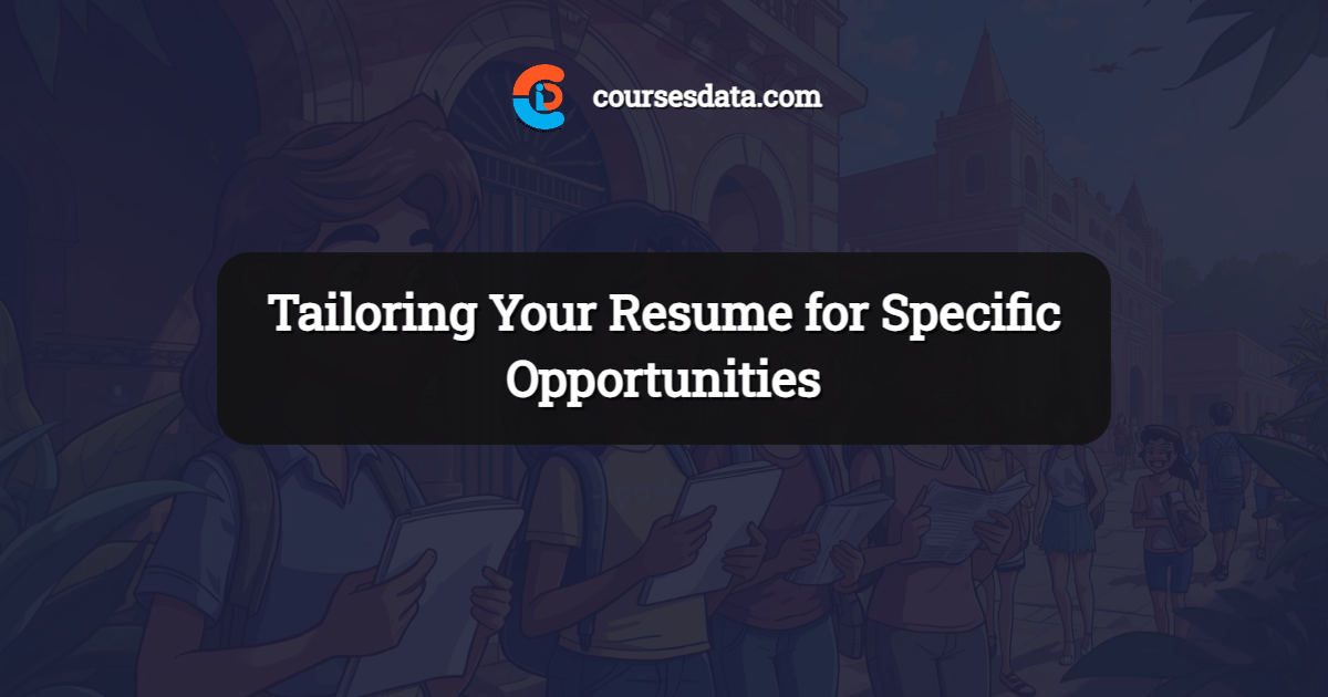 Tailoring Your Resume for Specific Opportunities