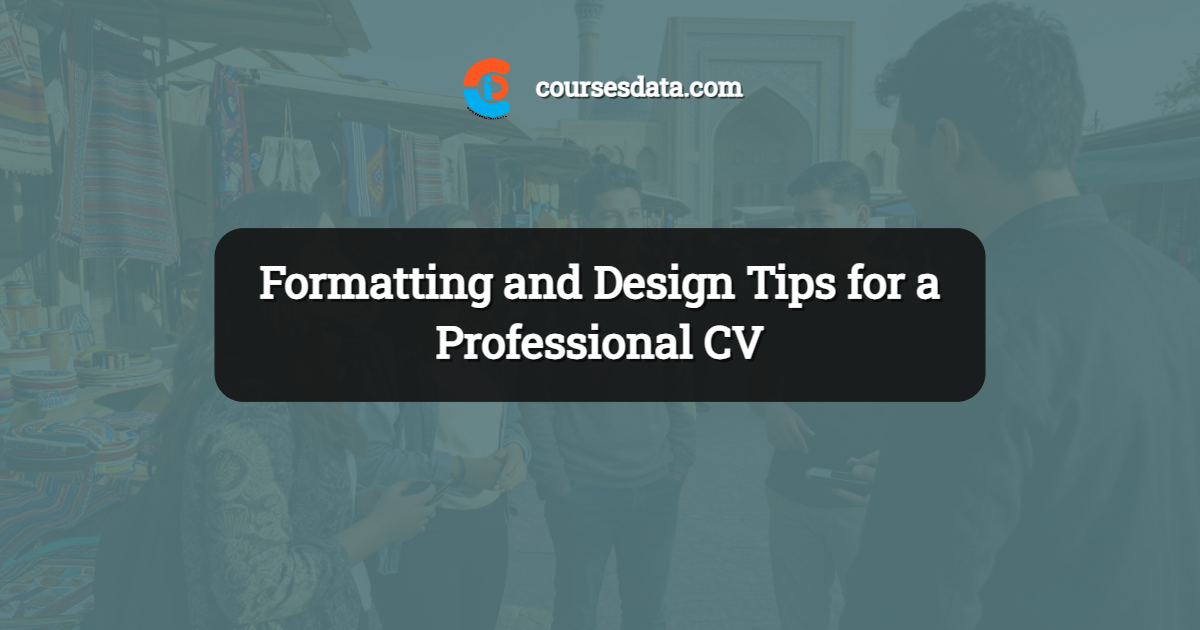 Formatting and Design Tips for a Professional CV