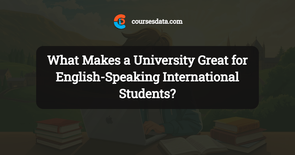 What Makes a University Great for English-Speaking International Students?