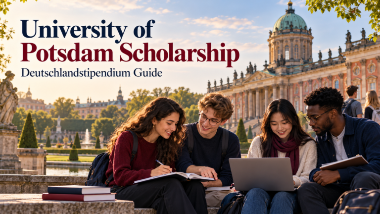 Students near a Potsdam university campus for the University of Potsdam Scholarship guide