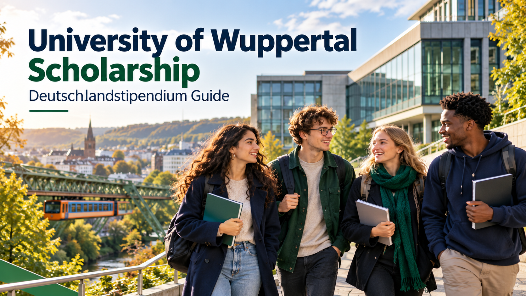 Students at a Wuppertal university campus for the University of Wuppertal Scholarship guide